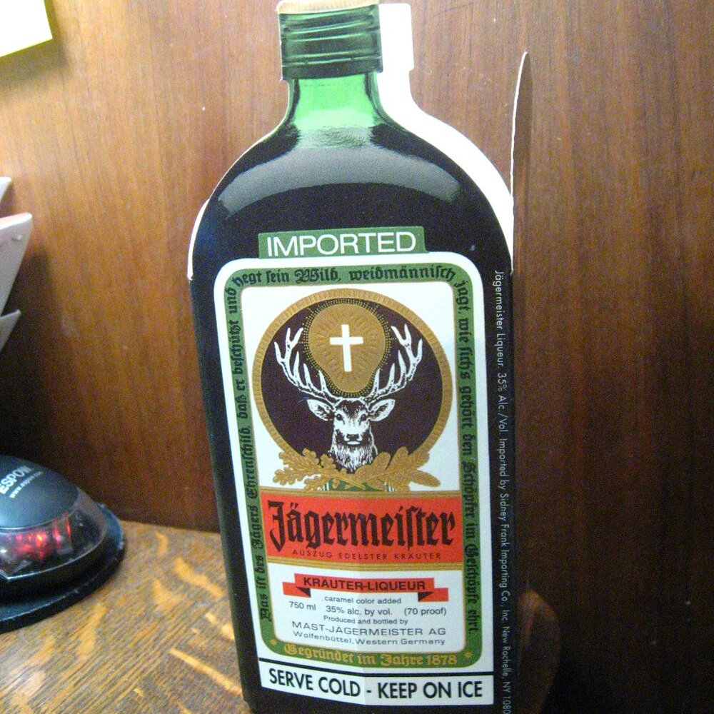 Jagermeister German Liqueur Vintage 1998 Promo Table Tent